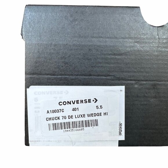 ✨Converse Chuck 70 De Luxe Wedge Platform Leather 7.5 Women Shoes Black A10037C - Picture 8 of 9